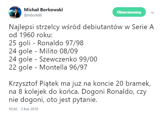 Najlepsi strzelcy wśród debiutantów w Serie A! Piątek...